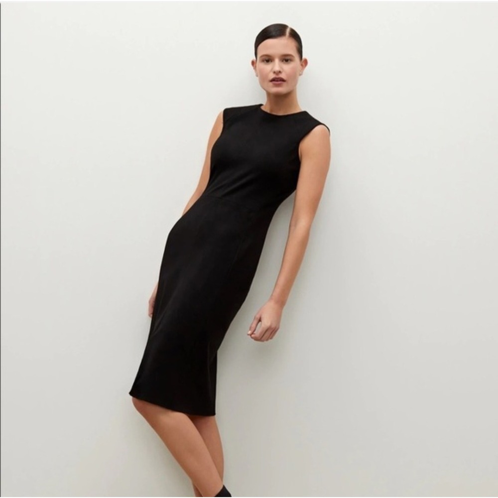 MM.LaFleur Katie Dress NEW Black Sleeveless Sheath Work Career Size 8 - Picture 3 of 7